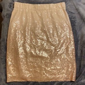 Cremieux Champagne & Gold Sequin Skirt | W Sz. M